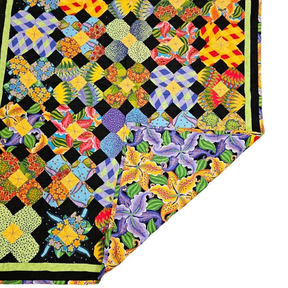 Colorful Maximalist Style Quilt Pick A Posie Jan Sassman 44 X‎ 61 Tapestry